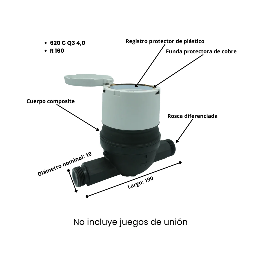 Medidor de Agua Sensus 620C/620MC R160 Composite