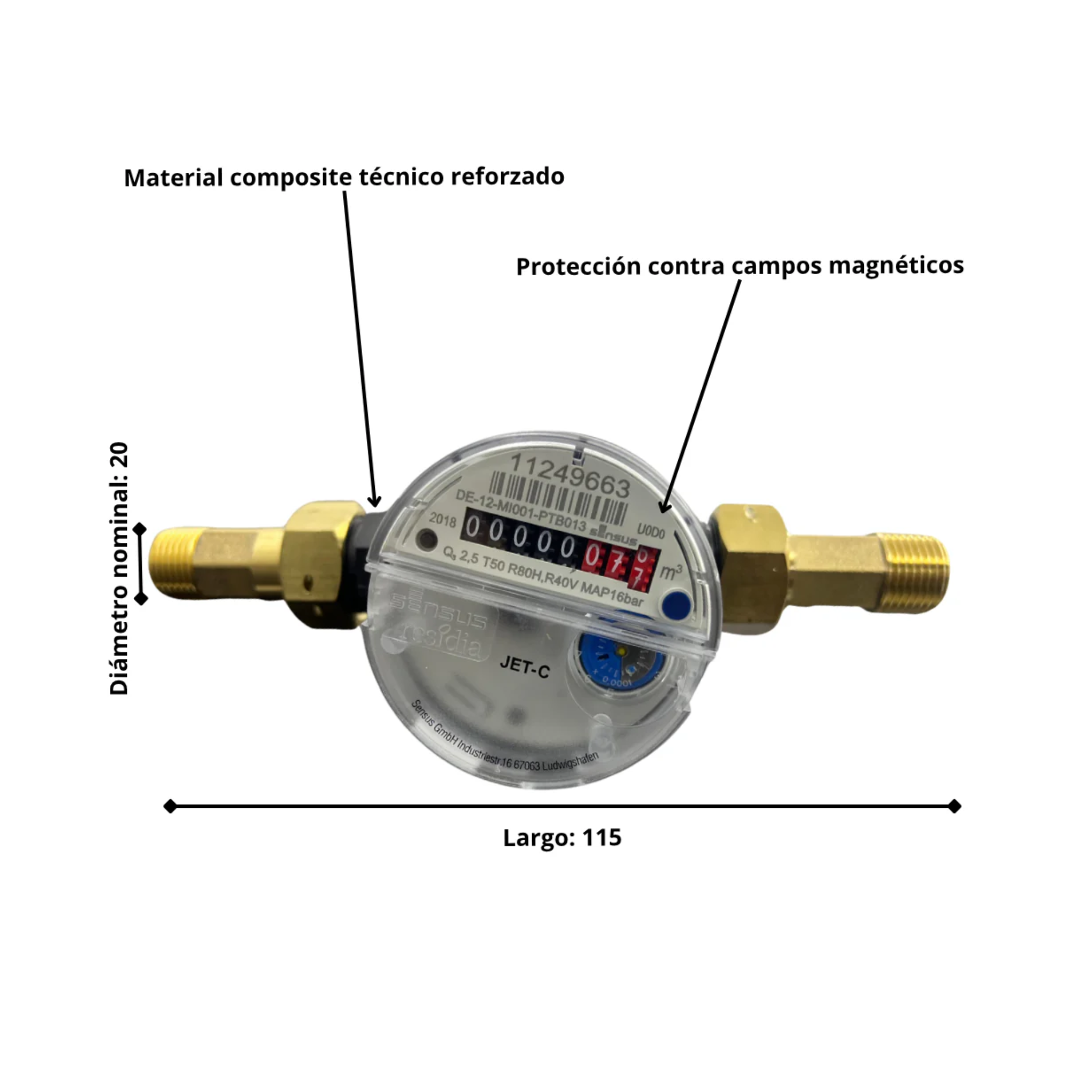 Remarcador Sensus ResidiaJet-C (Lectura remota)
