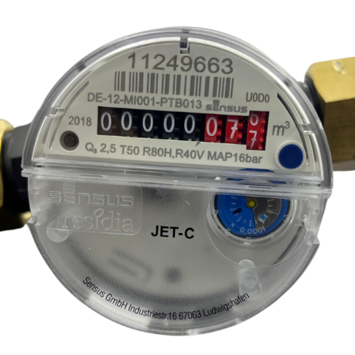 Remarcador de agua Potable Certificado Sensus ResidiaJet™-C modular, preciso y listo para lectura remota