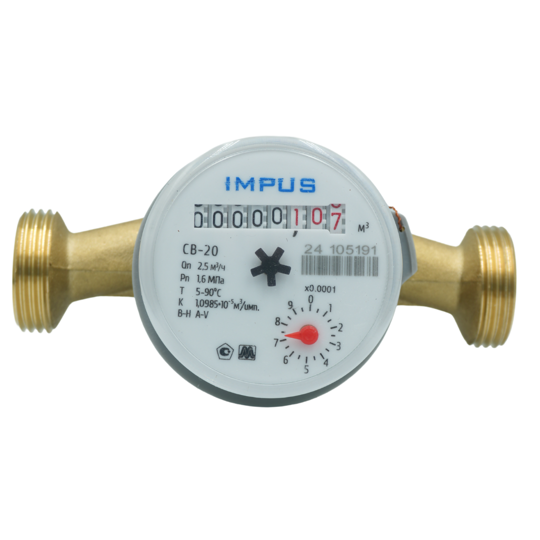 Medidor De Agua Caliente | Impus Ena 1/2 o 3/4 | Precisión R80 | Con Juego de unión He