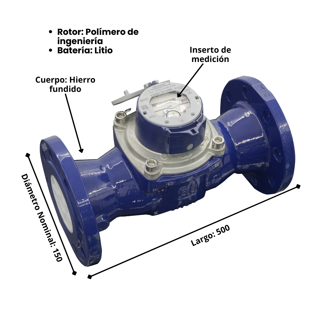 Medidor de Agua Potable Sensus Certificado | Modelo MeiStream Plus | Dimensiones 50 - 150 | Presión Nominal 16