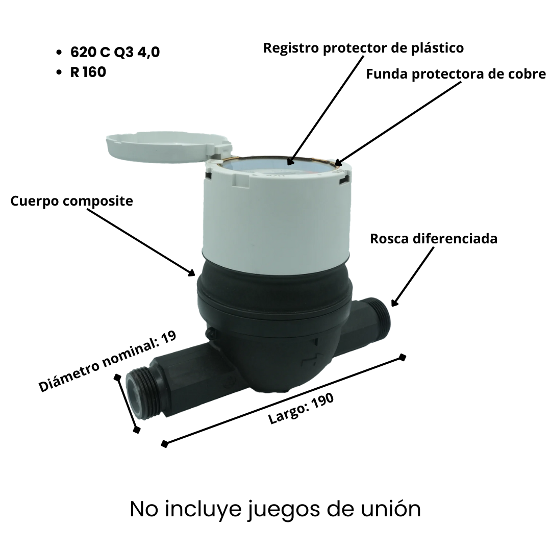 Medidor de Agua Potable Sensus Certificado Composite Modelo 620C y 620MC de Precisión R160
